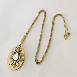 Loft Gold Tone Mixed Stone Pendant Long Necklace